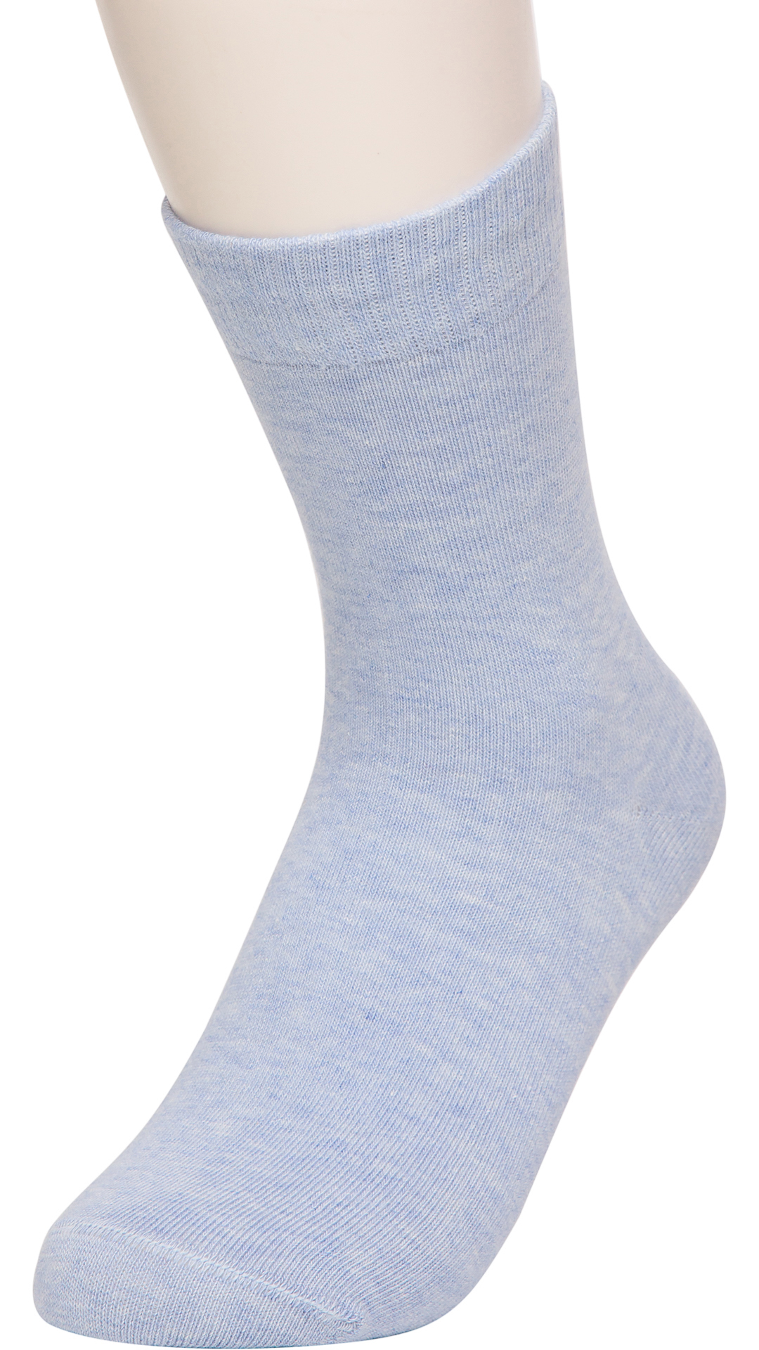 голубые однотонные меланжевые детские носки