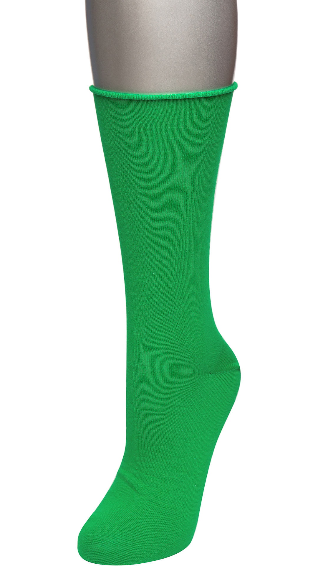 зеленые высокие носки без резинки